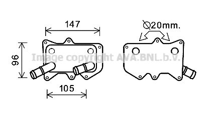 AVA QUALITY COOLING масляный радиатор, двигательное масло KA3215